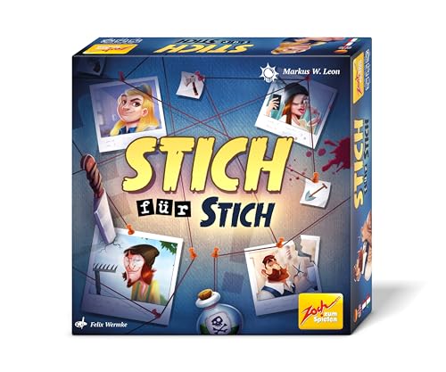 Zoch 601105183 - Stich für Stich (Detektiv-Spiel) - originelles Krimispiel ab 10 Jahre für die ganze Familie, 3-4 Spieler, ca. 30 Min. Spieldauer von Zoch