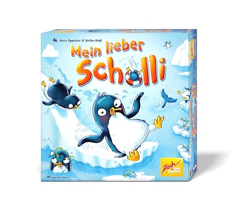 Zoch 601105189 - Mein Lieber Scholli (Kinderspiel ab 6 Jahre) - rutschiger Pinguin-Spaß auf der Eisrutschbahn für Kinder, 2-4 Spieler, ca. 30 Min. Spiel-Dauer von Zoch
