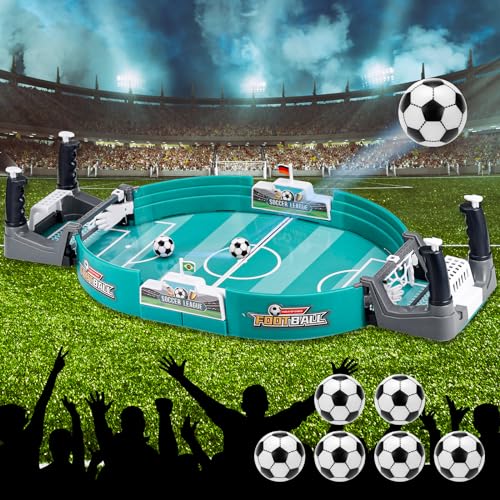 Zocipro Interaktives Tischfußballspiel mit 6 Fußbälle, Mini Tischkicker Desktop Spielzeug Tisch Fußball Kit, Innen 2-Spieler-Party-Tischkicker-Spielzeug-Geschenk für Kinder Erwachsene (6-Ball) von Zocipro