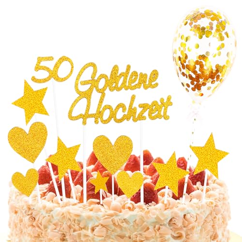 12 Stück Tortendeko Goldene Hochzeit, 50 Golden Years Cake Topper Gold Glitzer für 50 Hochzeitstag Geschenk Torten Topper Goldene Hochzeit Geschenke 12 Stück Tortendeko Goldene Hochzeit, 50 Golden Years Cake Topper Gold Glitzer für 50 Hochzeitstag Geschenk Torten Topper Goldene Hochzeit Geschenke von ZoeWei