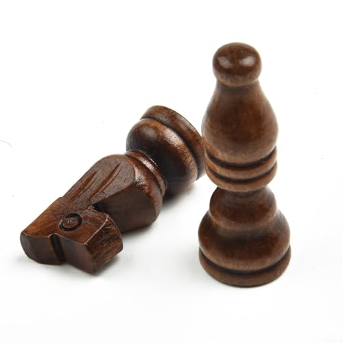 Handgefertigtes Schach-Set aus Holz, 32 Stück, geschnitzte Schachfiguren, 65 mm King Size von Zoegneer