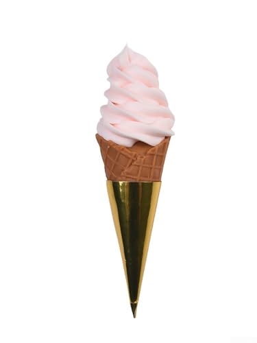 Zoegneer 22 cm künstliches Eiscreme, realistisches Eistütenmodell, Lebensmitteldekorationen, Sommerfotografie-Requisiten für Zuhause, Geschäft (Rosa) von Zoegneer