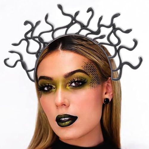 Zoestar Medusa Schlangen-Stirnband, schwarz, griechische Göttin, Kopfschmuck, Halloween-Anzieh-Kopfschmuck, Karneval, Party, Kostüm, Haarschmuck für Frauen und Mädchen von Zoestar