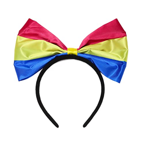 Zoestar Haarreif mit Schleife, gestreift, Regenbogenfarben, elastisch, für Party, Festival, Haarschmuck für Kinder und Erwachsene, 1 Stück (B) von Zoestar