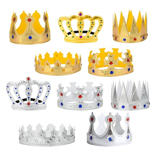 Zofunny 10 Stücke Prinz Krone Für Kinder, König Krone Hut Krone Für Geburtstag Party Foto Requisiten Jungen Mädchen Party Königin Prinz Prinzessin Halloween Krippe Kostüm Zubehör von Zofunny