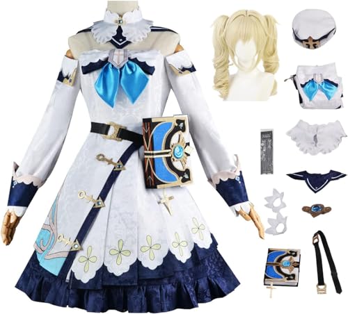 ZoikoM Genshin Impact Barbara Cosplay Kostüm Komplettset mit Perücke Genshin Kleid Barbara Cosplay Uniform Halloween Karneval Party Bühnenkostüm von ZoikoM