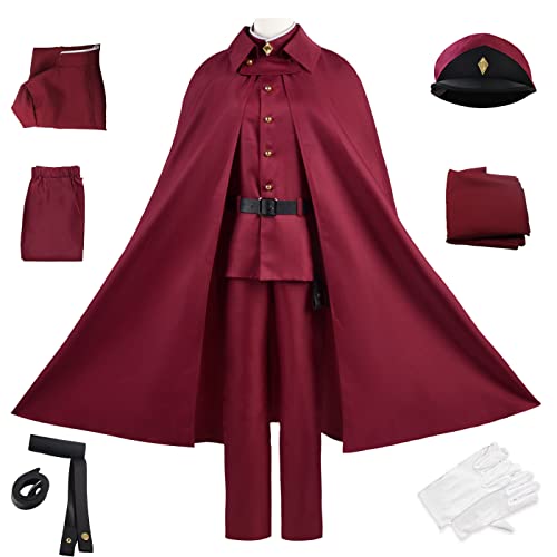 ZoikoM Okura Teruko Cosplay Kostüm mit Perücke Anime Bungo Stray Dogs Cosplay Verkleidung Suehiro Tetsuo Kriegers Uniform Halloween Karneval Party Bühnenauftritt Kostüm Erwachsene von ZoikoM