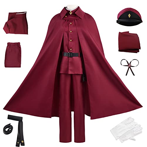 ZoikoM Okura Teruko Cosplay Kostüm mit Perücke Anime Bungo Stray Dogs Cosplay Verkleidung Suehiro Tetsuo Kriegers Uniform Halloween Karneval Party Bühnenauftritt Kostüm Erwachsene von ZoikoM