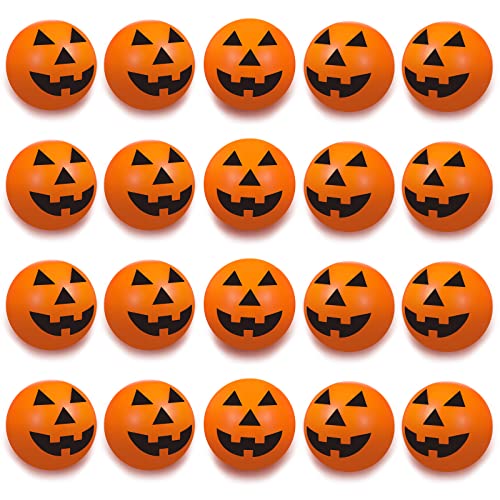 20 Stück Halloween Hüpfbälle für Kinder Kürbis Gummiball Halloween Flummi Partytüten Pinata Füller Halloween Party Mitgebsel Klassenzimmer Spiel Süßes oder Saures Belohnung Dekorationen von Zomiboo