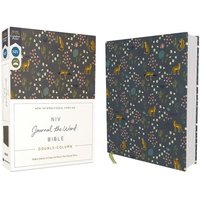 Niv, Journal the Word Bible (Perfect for Note-Taking), Double-Column, Cloth Over Board, Navy Floral, Red Letter, Comfort Print von Zondervan