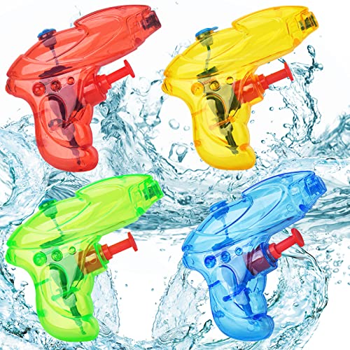 Wasserpistole Klein, ZoneYan 4 Stück Wasserpistole Spielzeug Set, Water Blaster Spielzeug, Wasserpistole Kinder, Spritzpistole Wasser, Wasserspritzpistolen für Sommerschwimmbad Bath Beach Toys von ZoneYan