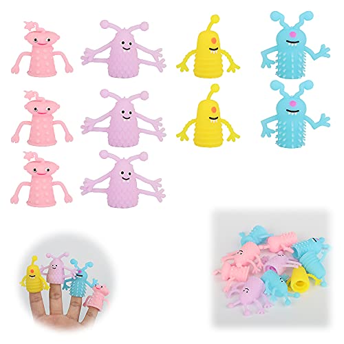 ZoneYan Fingerpuppen Monster, Fingerpuppen für Kinder, Fingerpuppen Set, Fingerspielzeug Monster, Fingerpuppen Leucht, Niedliche Monster-Fingerabdeckungen, 4 Farben, Random Style (10 Stück) von ZoneYan