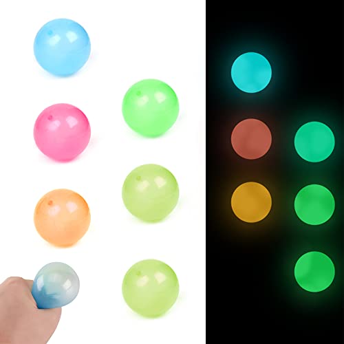 ZoneYan Globbles Sticky Balls, Leuchtender Klebrige Ball, Anti Stress Sticky Balls, Fluoreszierende Klebrige Wand Ball, Quetschspielzeug für Erwachsene und Kinder (6pcs) von ZoneYan