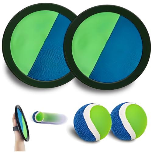 ZoneYan Klettballspiel, Klettball für Kinder Set, Gartenspielzeug Outdoor Spiele für Kinder, Klettballspiel für Kinder ab 3 4 5 6, Strandspielzeug Outdoor Spiele für Kinder (2 Schläger, 2 Bälle) von ZoneYan