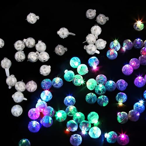 ZoneYan Led Ballons Lichter Bunt, Mini Led Ballonlichter 50 Stück, Bunte Blinkende Lichter, Led Ballon Lampe, für Dekoration Party Geburtstag Hochzeit von ZoneYan