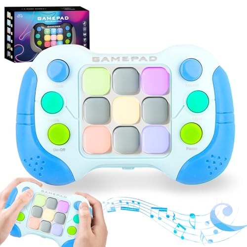 ZoneYan Quick Push Game Fidget Toys, Schnelle Push Blasen Spielkonsole, Button Puzzle Pop Light up Spiel, Pop It Elektronisches Spiel, Handheld-Spielekonsole, Sensorische Zappelspielzeug für Autismus von ZoneYan