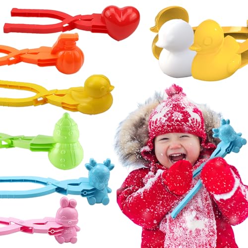 ZoneYan Schneeball Former, 6 Stück Schneeball Maker, Sandball Schneeball Clip, Winter Schneeballzange Spielzeug, Schneeball Clip für Kinder im Freien Spielen Schnee, Winter Outdoor Spielzeug von ZoneYan