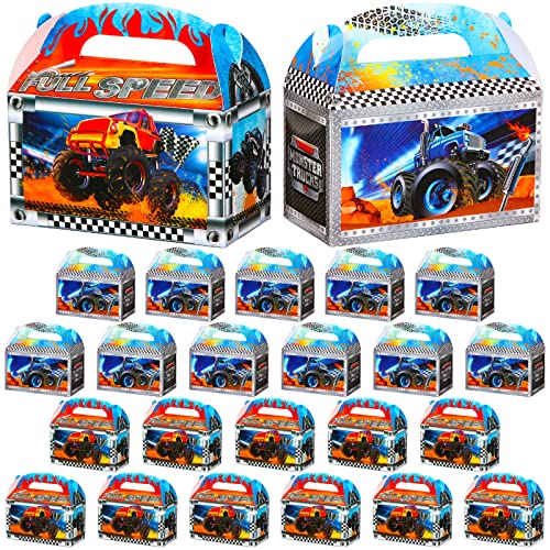 24 Stück LKW Party Mitgebsel Taschen Rennwagen Partytüten Treat Box Truck Geschenkbox Party Zubheör für Feiertag Geburtstag Themen Party Süßigkeiten, 2 Stile, 4,8 x 2,4 x 5,2 Zoll von Zonon