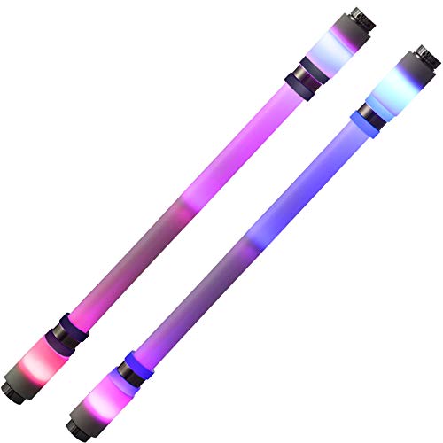 2 Stück Rotierend Penspinning Stift LED Drehend Rotationsstift Rutschfest Beschichtung Stift Rotierend Kugelschreiber Ohne Stiftmine Stressabbau Spielzeug (Schwarz, Blau, Einfach Stil) von Zonon