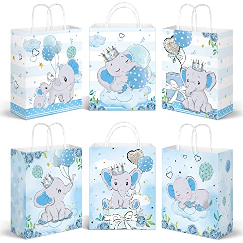 Zonon 24er Pack Elefant Baby Geschenktaschen Baby Shower Tasche Geburtstagsfeier Geschenktüten Süßigkeittasche für Neue Eltern Geburtstagsfeier Junge Mädchen Baby Shower Kinder (Blau) von Zonon