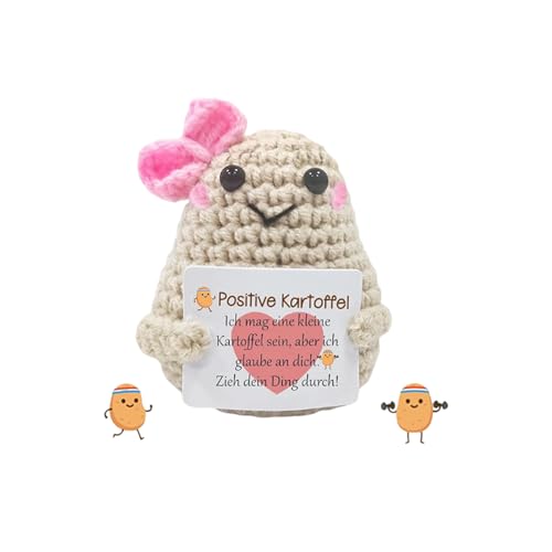 Zonoori Positive Kartoffel Deutsch, Kreative Strickwolle Positive Potato, Pocket Hug Aufmunterung Geschenke von Zonoori