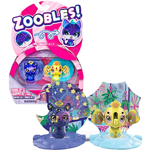 Zoobles Animals Starlight Llama und Sunshine Elephant 2-Pack - 2 Sammelfiguren mit Verwandlungsmechanismus von Zoobles