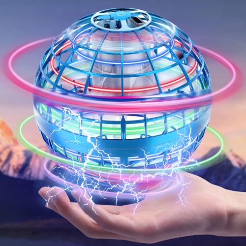 Zookao Fliegender Ball, Mini Drohne Für Kinder Flying Boomerang Ball mit LED Licht Spielzeug Geschenke für Jungen Mädchen Indoor Outdoor Cooles Flugzeug von Zookao