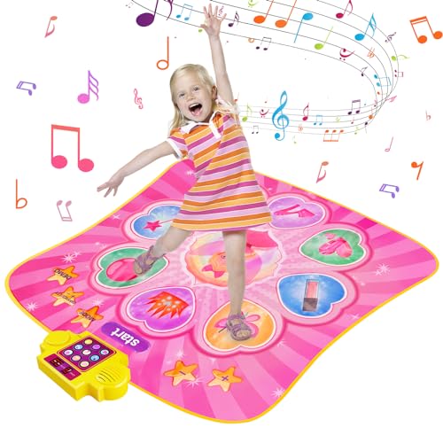 Tanzmatte Kinder Spielzeug ab 2 3 4 5 6 7 8 Jahre Mädchen Junge, Geschenk Musikinstrumente für Kinder ab 2-8 Jahr Keyboard Klaviermatte für Kinder 2-8 Jahr Kinderspielzeug Musikmatte Tanzmatte von Zookao
