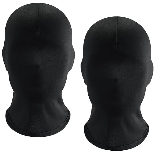 Zoonvii 2 Stück Vollgesichtsmaske Spandex,Schwarz Vollgesichtsmaske Halloween Gesichtslose Maske für Halloween,Karneval,Maskerade von Zoonvii