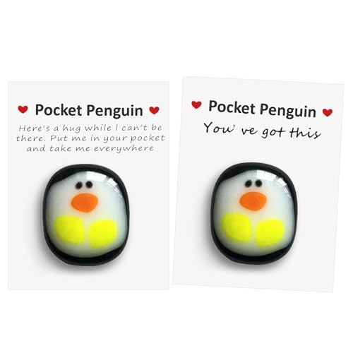 Zoonvii Pocket Penguin Hug,A Little Pocket Penguin Hug, 2 Stück Mini Tier Taschen Umarmungs Pinguin,Niedlich Pinguin Spielzeug Ermutigende Geschenke mit Ermutigender Grußkarte zur Ermutigung von Zoonvii