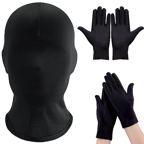 Zoonvii Vollgesichtsmaske Spandex,Vollgesichtsmaske Halloween mit 2 Handschuh Gesichtslose Maske für Halloween,Karneval,Maskerade von Zoonvii