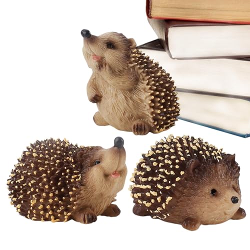 Garten Igel Deko Gartenfiguren, Gartentiere Figuren 3 pc Tierfigur Statuen Süße Igel Hedgehog Skulptur Gartendeko Outdoor Ornament, Garten Igel Deko Gartenfiguren Igel Figuren von Zopoee