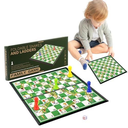 Tragbares Schachspiel, Schachspiele für Erwachsene - Stabiles tragbares faltbares Schachspiel für Kinder - Nicht magnetische, pädagogische Brettspiele, Schachspielzeug für, Mädchen, Frauen, Männer von Zopoee