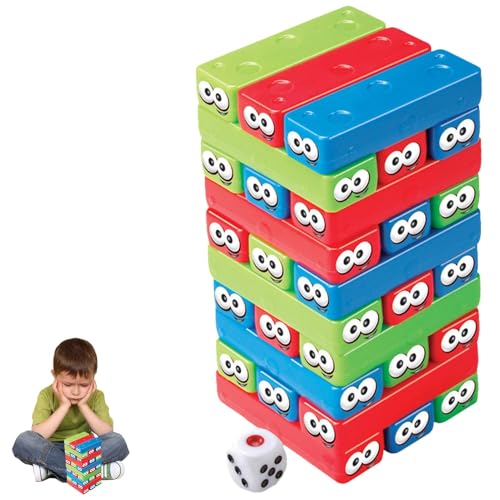 Zopoee Holzbausteine, Tumble Tower-Spiel aus Holz, Spiel Balancierturm, Stapelbares Bodenspielset aus Holzklötzen für Mädchen, Kinder, Kinder von Zopoee