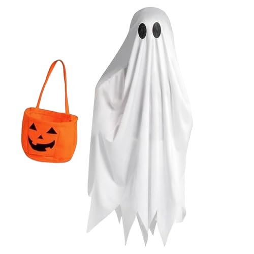 Zopoee Kinder Halloween Kostüme - Weißer Gespensterumhang Kinderkostüm,mit Kürbis Süßigkeiten Taschen, Festlich Outfit Für Mädchen Kinder Fest Geburtstag Schulspiel Feiern Zopoee Kinder Halloween Kostüme - Weißer Gespensterumhang Kinderkostüm,mit Kürbis Süßigkeiten Taschen, Festlich Outfit Für Mädchen Kinder Fest Geburtstag Schulspiel Feiern von Zopoee