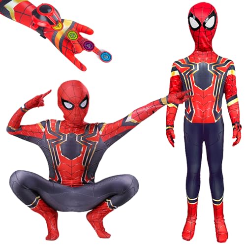 Zoriwn Spidermann Kostüm Kinder,mit Launcher Shooter,Superheld für Kinder 3D Anime Anzug Suit Bodysuit,Cosplay Karnevalsparty Halloween Maskerade Party Urlaubsparty von Zoriwn