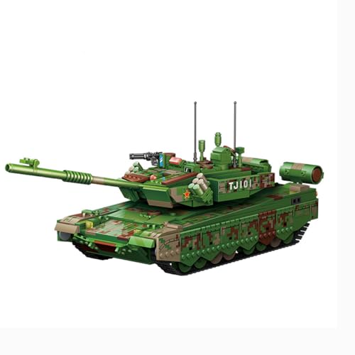 Zorwlodc Militär Panzer Deutsch 99A Panzer Bausteine Bausatz, Technik WW2 Panzer Deutschland Panzer mit Waffen und Soldaten, 1462 Teile, Kompatibel mit Lego von Zorwlodc