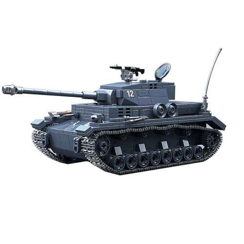 Zorwlodc Militär Panzer Deutsch IV Panzer Bausteine Bausatz, Technik WW2 Panzer Deutschland Panzer mit Waffen und Soldaten, 985 Teile, Kompatibel mit Lego von Zorwlodc