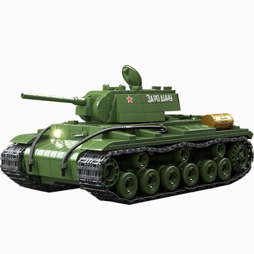 Zorwlodc Militär Panzer Deutsch KV-1 Panzer Bausteine Bausatz, Technik WW2 Panzer Deutschland Panzer mit Waffen und Soldaten, 1192 Teile, Kompatibel mit Lego von Zorwlodc