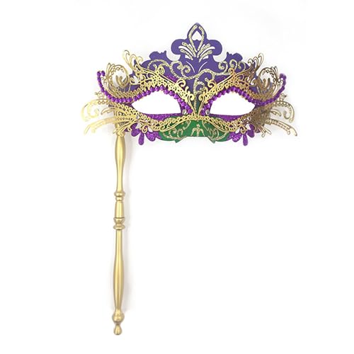 Angebote Maske Karneval Gesicht Kostüm Glänzende Augenmaske Venezianische Maske mit Stab Karneval Dekorationen Maskenball Maske Damen Herren Retro Maskerade Masken für Karneval Mottoparty Cosplay von Zqkert