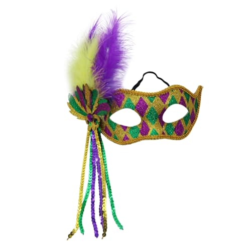 Zqkert Karneval Maske Gesicht Kostüm Glänzende Feder Augenmaske Venezianische Maske Damen Karneval Dekorationen Maskenball Maske Damen Herren Retro Maskerade Masken für Karneval Mottoparty Cosplay von Zqkert