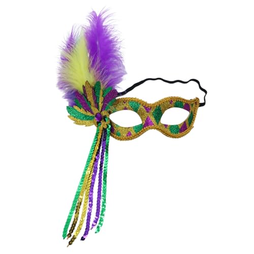 Zqkert Karneval Maske Gesicht Kostüm Glänzende Feder Augenmaske Venezianische Maske Damen Karneval Dekorationen Maskenball Maske Damen Herren Retro Maskerade Masken für Karneval Mottoparty Cosplay von Zqkert