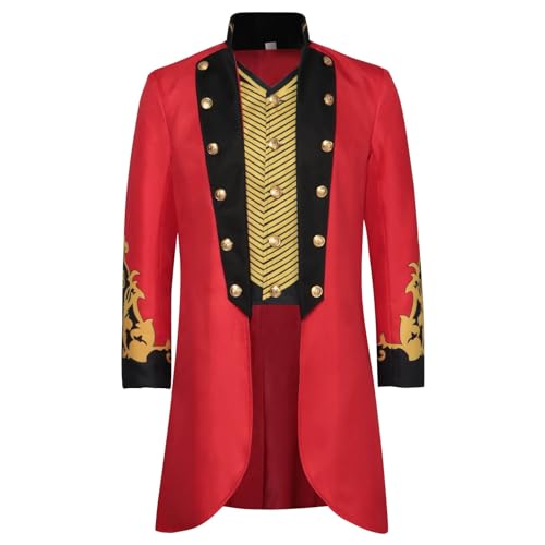 last minute angebote Mittelalter Kleidung Herren Steampunk Lange Smoking Vintage Uniform Halloween Kostüm Mittelalter Frack Palast Mantel Renaissance Kostüm Set für Karneval Halloween Cosplay Kostüm von Zqkert