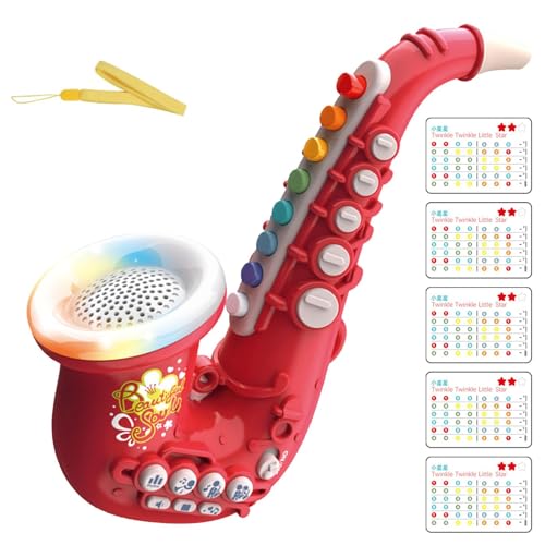 Beginner Musical Toys, Kids Saxophone Toy, Trumpet Musical Toy, Musical Toy Saxophone Trumpet for Kids with Light, Perfect for Early Educational Music and Toddler Beginners von Zqkimzi