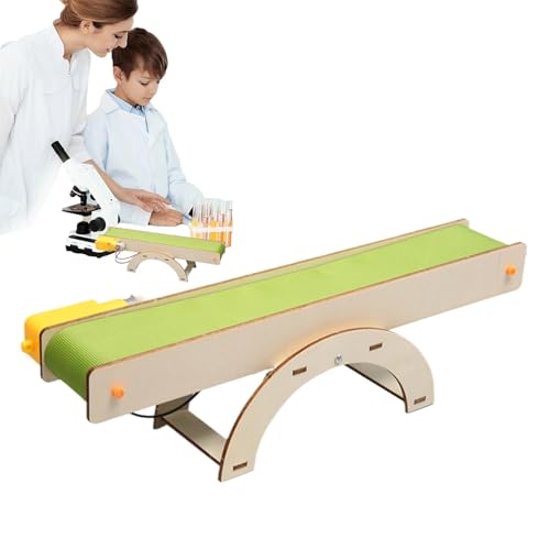 Electric Conveyor Model Kit - Assembled Model Kit Toy For Elementary School Students, Fun Wooden Material Learning Toy For Home, Outdoors, School, And Travel, Perfect For STEM Education And Creative P von Zqkimzi