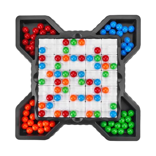 Funny Beads Board Game - Rainbow Ball Elimination Game for 2-4 Players, Interactive Table Top Game for Family Gatherings and Entertaining Game Nights von Zqkimzi