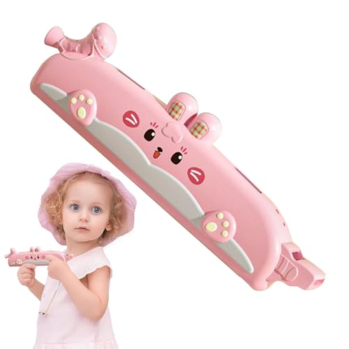 Harmonica Educational Toy, Animal Design Beginner Musical Instrument, Easy Blow Whistle for Kids, Fun Learning Toy for Music Beginners, 19x5.5x2.5 cm, Yellow and Pink von Zqkimzi