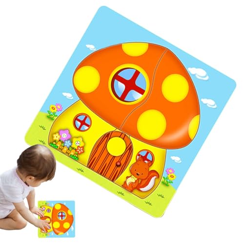 House Puzzle for Kids, Multi-Layer Puzzle Toy, Wooden Animal Puzzles, Educational Brain Teaser, Cartoon Model House, Interactive Learning Puzzles, Puzzles for Kids Aged 3, for Kids Aged 3 More von Zqkimzi