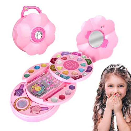 Kids Makeup Set for Girl, Toddler Girls Real Cosmetic Set, Washable Pretend Makeup Toys, Real Makeup Set for Kids, Dress Up Kit for Girls, Makeup Kit for 5-8-Year-Old Girl, Kid Little Girls von Zqkimzi