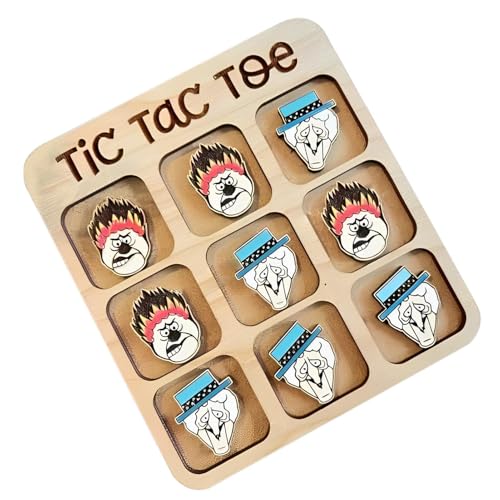 Puzzle Board Game - Wooden Family Tic-Tac-Toe Fun Game, Interactive Classic Decorative Puzzle Game For Kids And Adults Wooden Tic-Tac-Toe Puzzle Board Game - Fun Family Game, Classic Interactive Decor von Zqkimzi